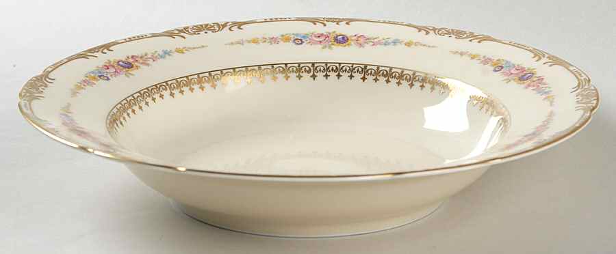 The Festival (Flowers) Rim Soup Bowl by Royal Ivory (Czech, Germany)-1