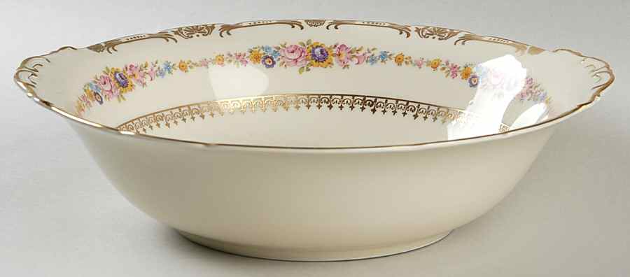 The Festival (Flowers) 9" Round Vegetable Bowl by Royal Ivory (Czech, Germany)-1