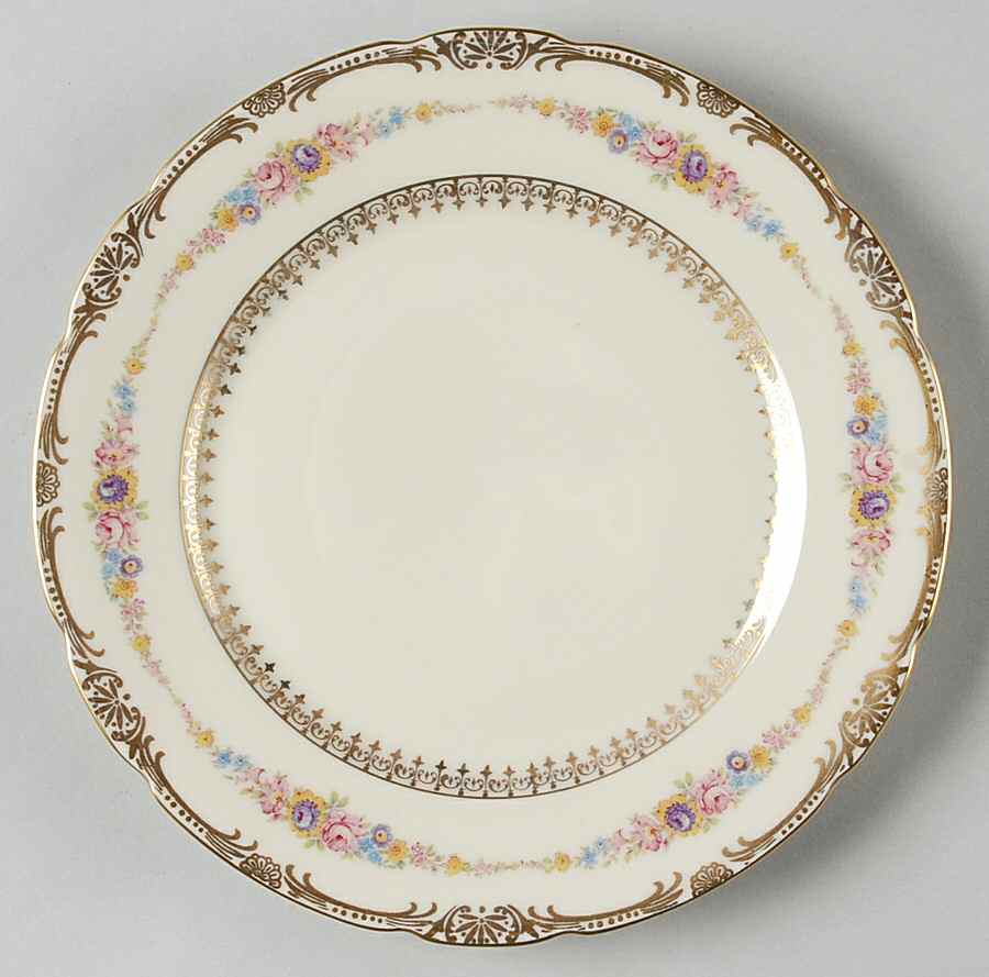 The Festival (Flowers) Salad Plate by Royal Ivory (Czech, Germany)-1