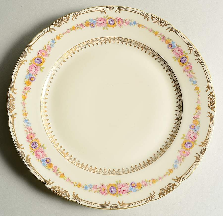 The Festival (Flowers) Luncheon Plate by Royal Ivory (Czech, Germany)-1