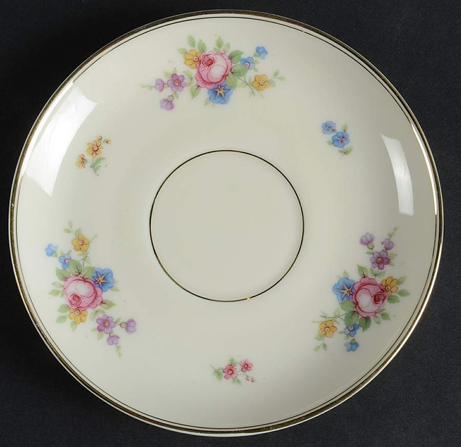 June Roses Saucer by Royal Ivory (Czech, Germany)-1
