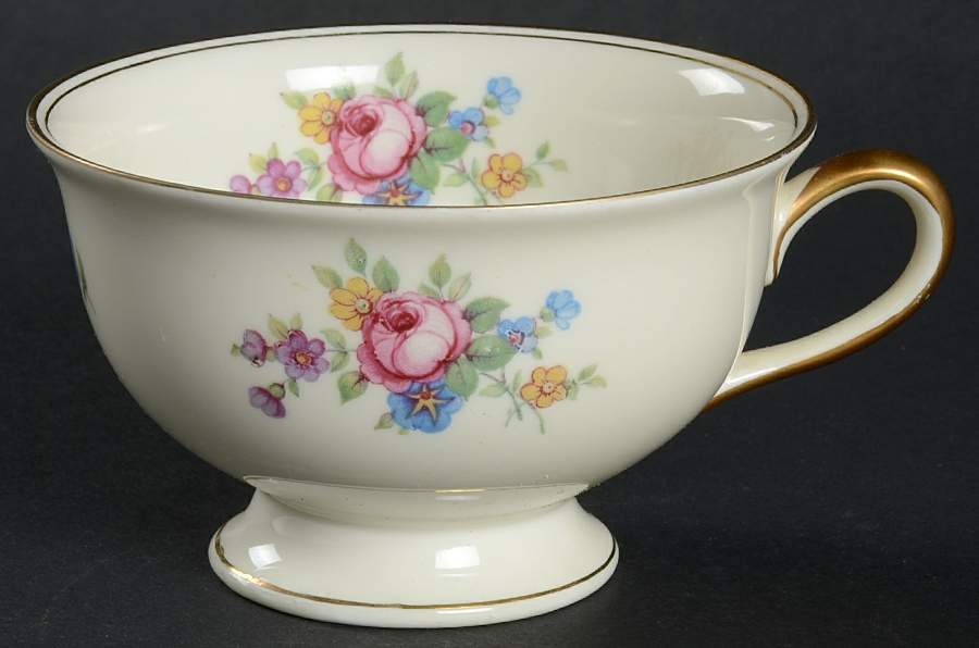 June Roses Footed Cup by Royal Ivory (Czech, Germany)-1