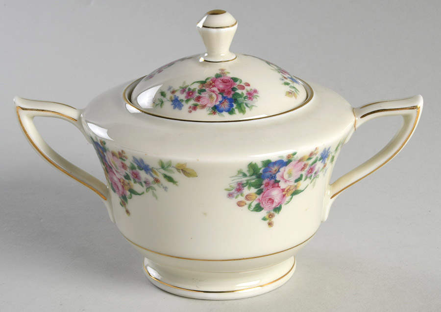 Madeline Sugar Bowl & Lid by Royal Ivory (Czech, Germany)-1