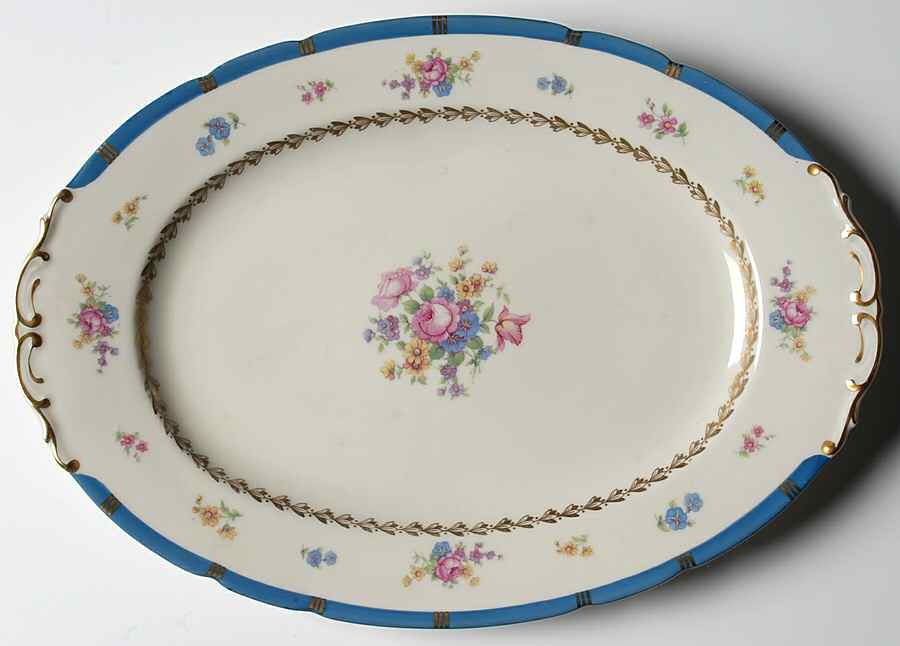 Margaret Rose 13" Oval Serving Platter by Royal Ivory (Czech, Germany)-1