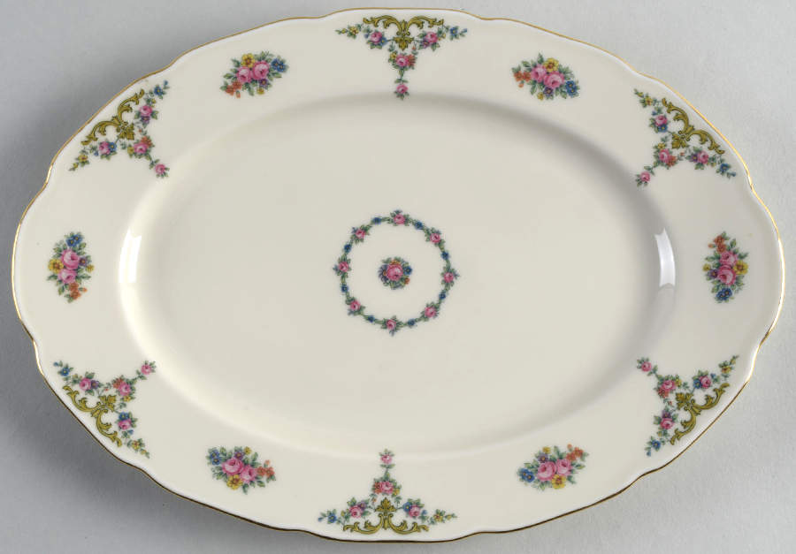 The Myrtle 11" Oval Serving Platter by Royal Ivory (Czech, Germany)-1