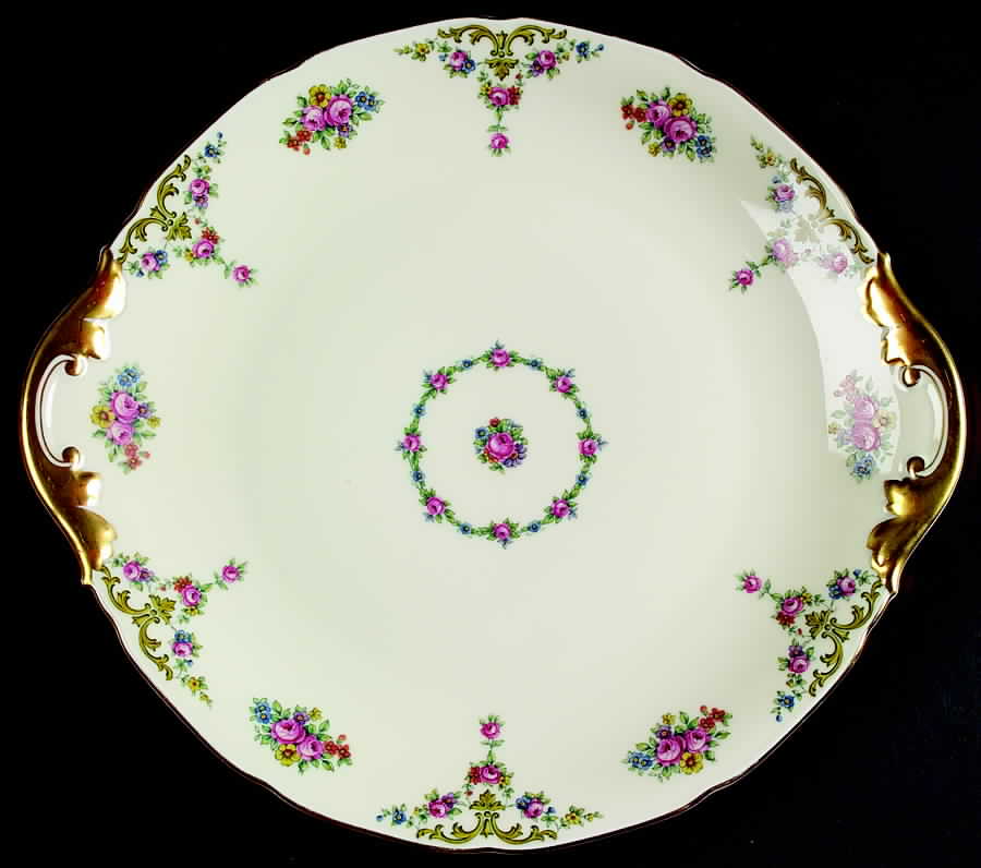 The Myrtle Handled Cake Plate by Royal Ivory (Czech, Germany)-1
