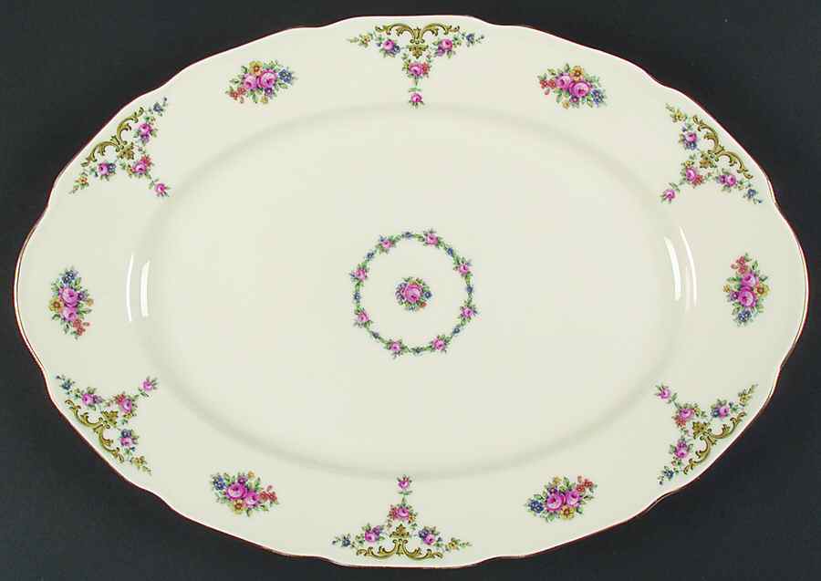 The Myrtle 15" Oval Serving Platter by Royal Ivory (Czech, Germany)-1
