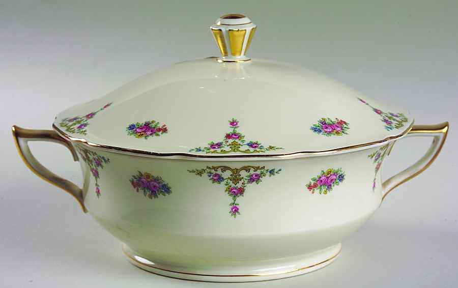 The Myrtle Round Covered Vegetable by Royal Ivory (Czech, Germany)-1