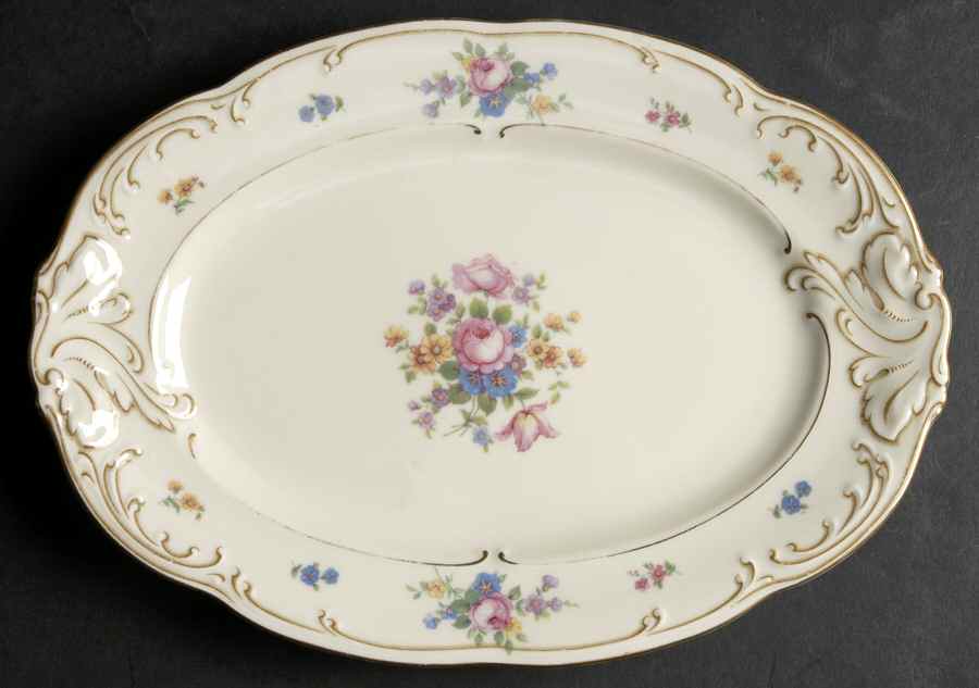Renaissance 11" Oval Serving Platter by Royal Ivory (Czech, Germany)-1