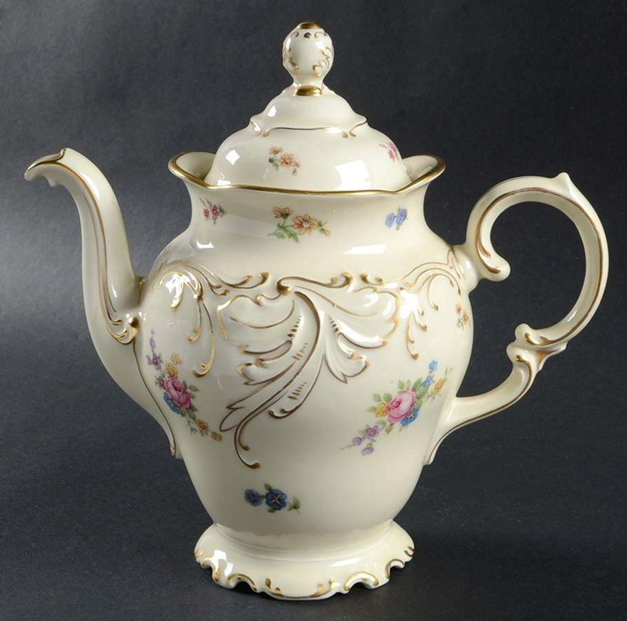 Renaissance Coffee Pot & Lid by Royal Ivory (Czech, Germany)-1