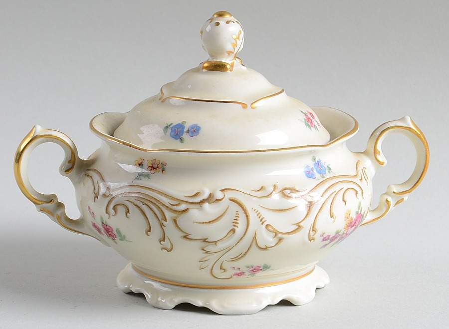 Renaissance Sugar Bowl & Lid by Royal Ivory (Czech, Germany)-1