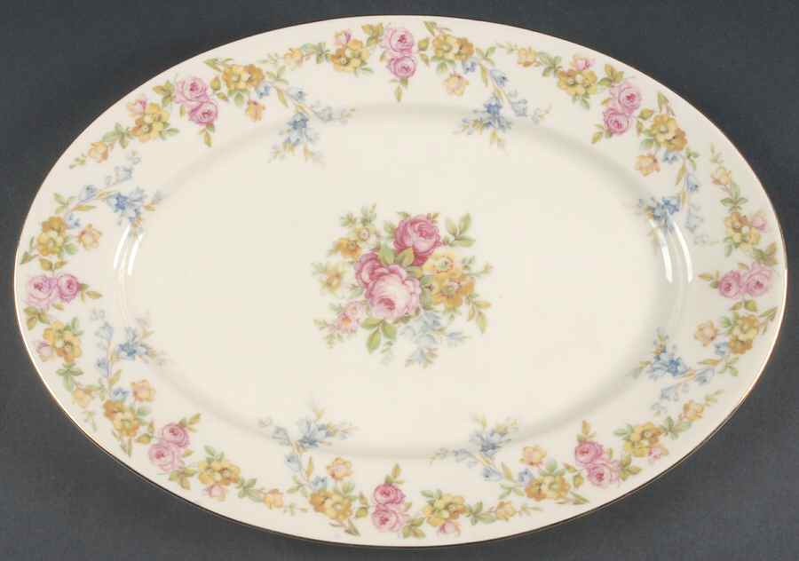 Riviera 15" Oval Serving Platter by Royal Ivory (Czech, Germany)-1