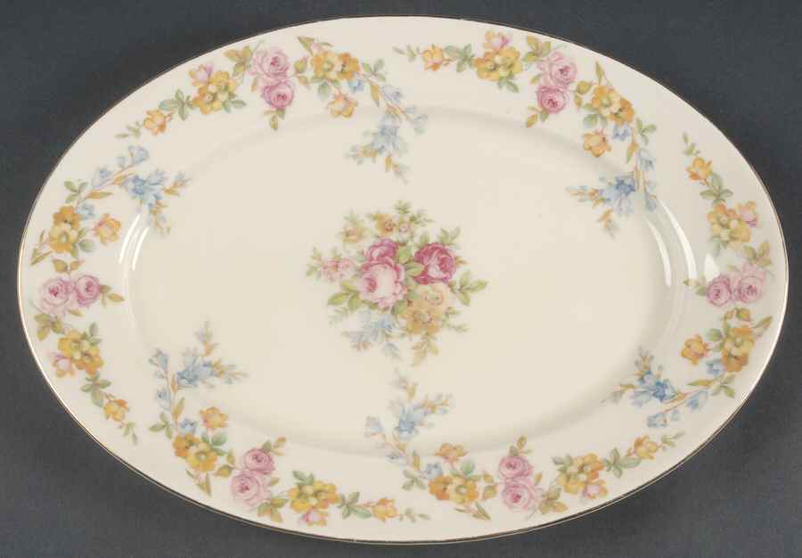 Riviera 13" Oval Serving Platter by Royal Ivory (Czech, Germany)-1