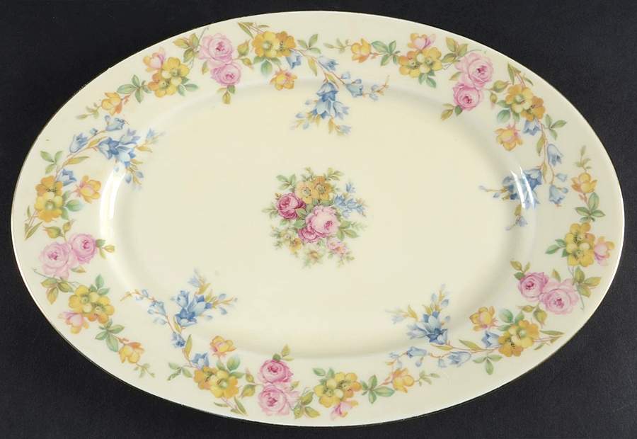 Riviera 11" Oval Serving Platter by Royal Ivory (Czech, Germany)-1