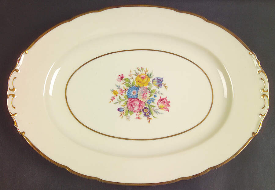 Riviera (James) 13" Oval Serving Platter by Royal Ivory (Czech, Germany)-1