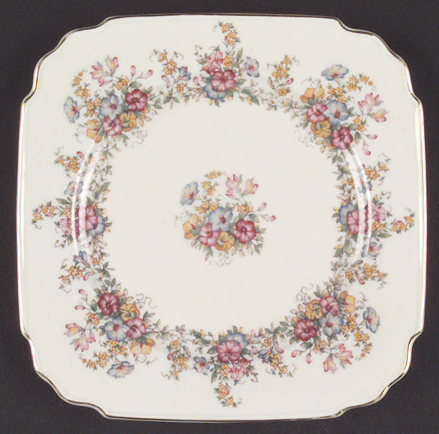 ROI12 Square Salad Plate by Royal Ivory (Czech, Germany)-1