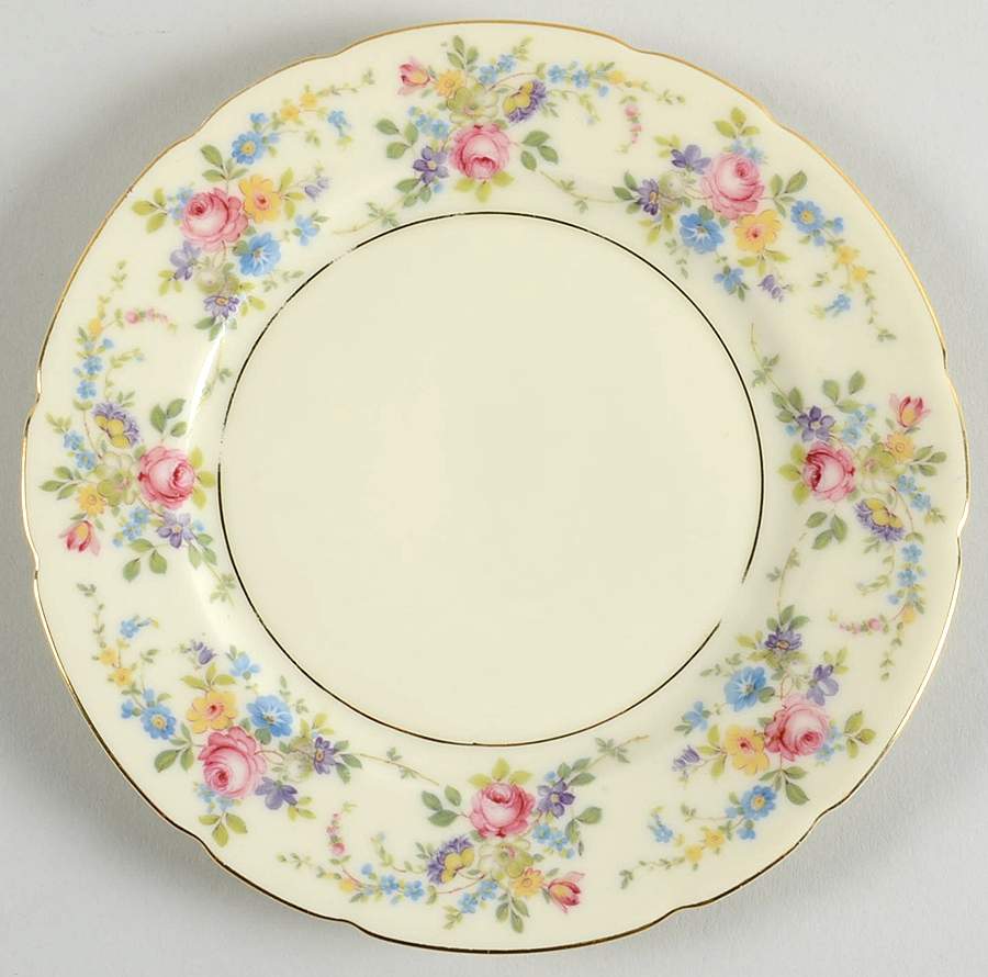 Queens Rose (Scalloped, No Gold Scrolls) Salad Plate by Royal Ivory (Czech, Germany)-1
