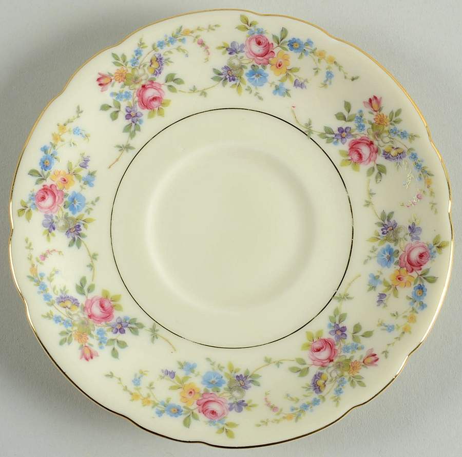 Queens Rose (Scalloped, No Gold Scrolls) Saucer by Royal Ivory (Czech, Germany)-1