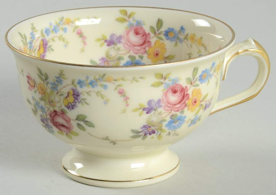 Queens Rose (Scalloped, No Gold Scrolls) Footed Cup by Royal Ivory (Czech, Germany)-1