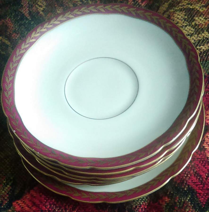 Corinthian Red Saucer by Royal Ivory (Czech, Germany)-1