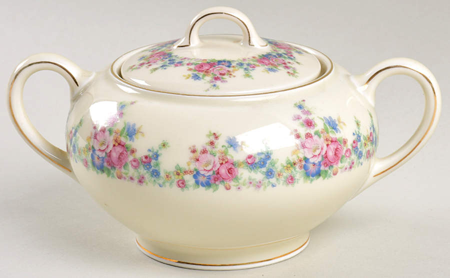 Supremacy Sugar Bowl & Lid by Royal Ivory (Czech, Germany)-1