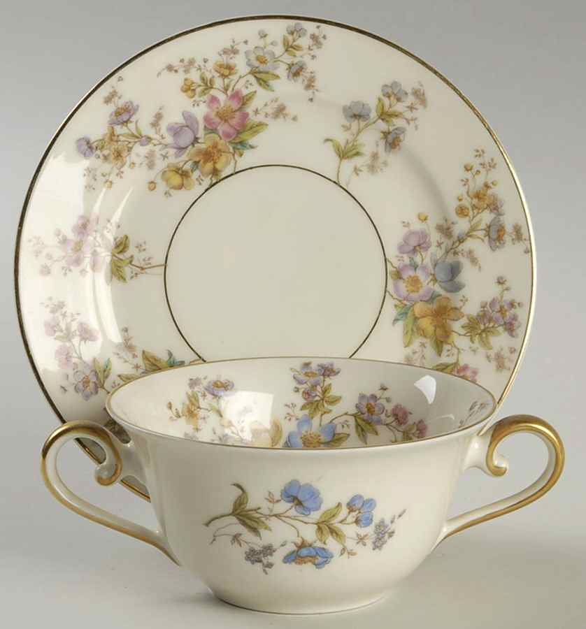 The Symphony Flat Bouillon Cup & Saucer by Royal Ivory (Czech, Germany)-1