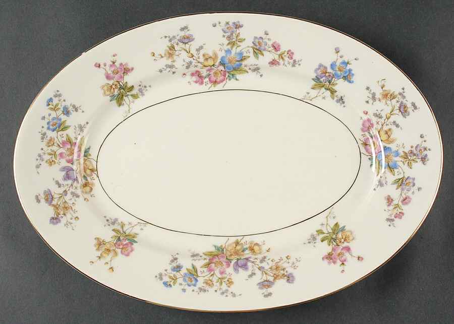 The Symphony 13" Oval Serving Platter by Royal Ivory (Czech, Germany)-1
