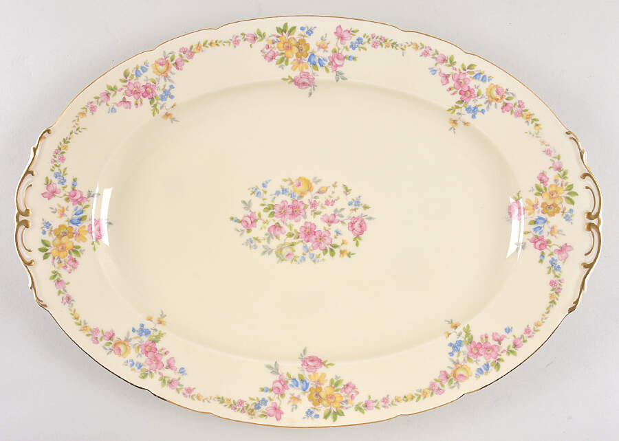 Yale 17" Oval Serving Platter by Royal Ivory (Czech, Germany)-1