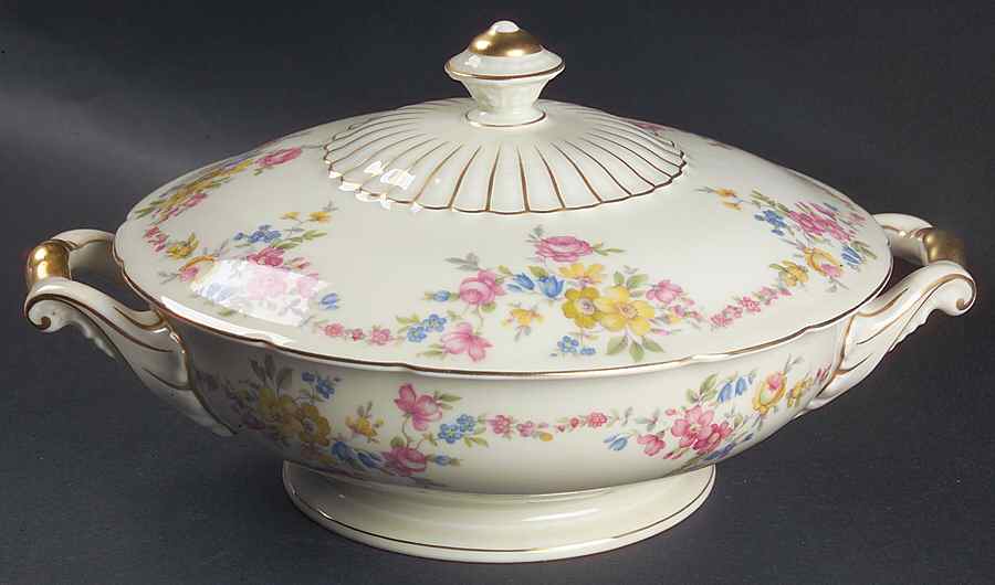 Yale Round Covered Vegetable by Royal Ivory (Czech, Germany)-1
