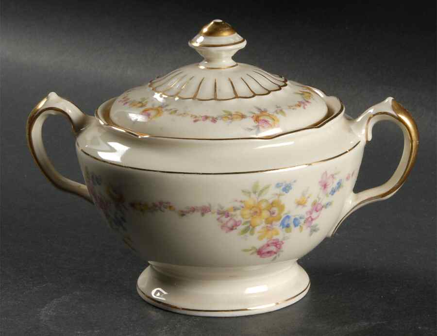 Yale Sugar Bowl & Lid by Royal Ivory (Czech, Germany)-1