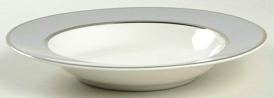 Ambassador Gray (Platinum) Rim Soup Bowl by Royal Jackson-1