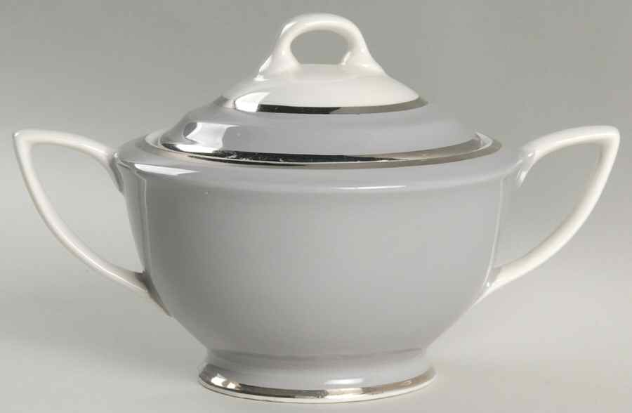 Ambassador Gray (Platinum) Sugar Bowl & Lid by Royal Jackson-1