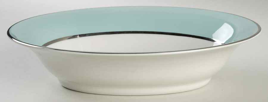 Ambassador Turquoise (Platinum) 10" Oval Vegetable Bowl by Royal Jackson-1