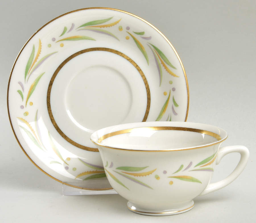 Autumn (Smooth Edge) Footed Cup & Saucer Set by Royal Jackson-1
