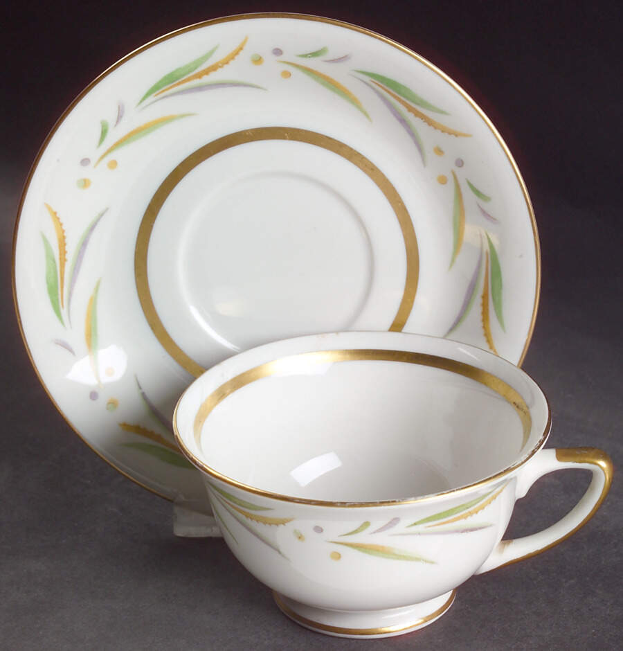 Autumn (Smooth Edge) Footed Cup & Saucer Set by Royal Jackson-1