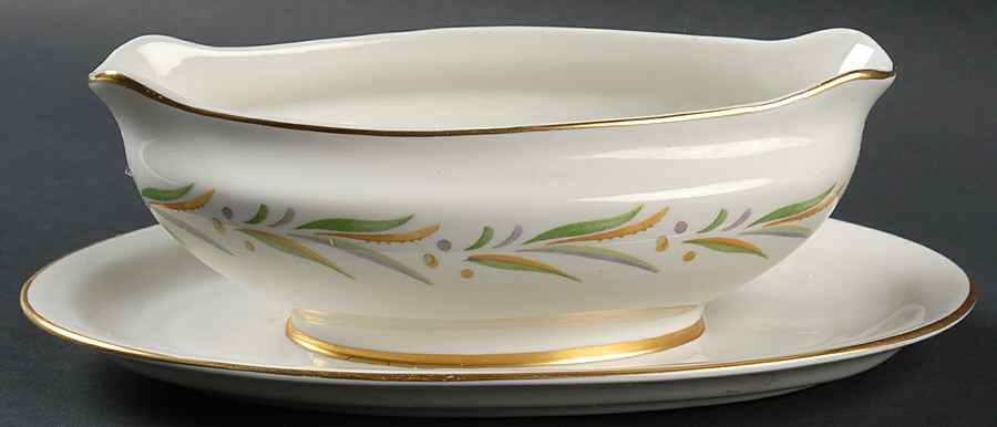 Autumn (Smooth Edge) Gravy Boat with Attached Underplate by Royal Jackson-1