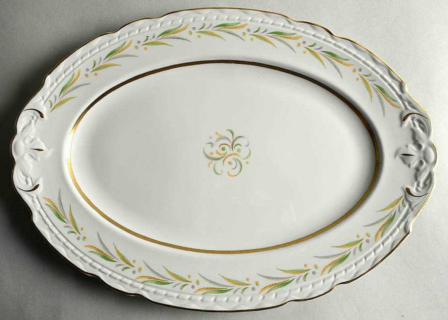 Autumn (Scalloped Edge) 15" Oval Serving Platter by Royal Jackson-1