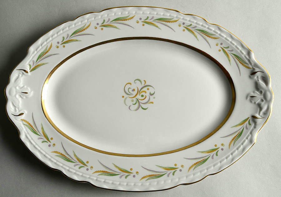 Autumn (Scalloped Edge) 13" Oval Serving Platter by Royal Jackson-1