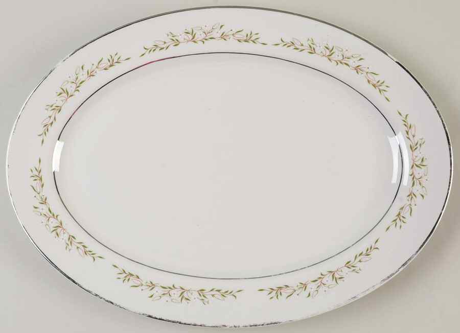 Bristol White 15" Oval Serving Platter by Royal Jackson-1