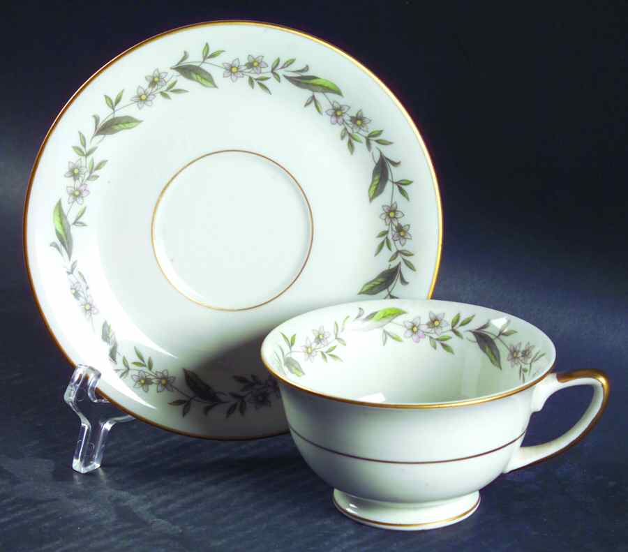 Bridal Wreath Footed Cup & Saucer Set by Royal Jackson-1