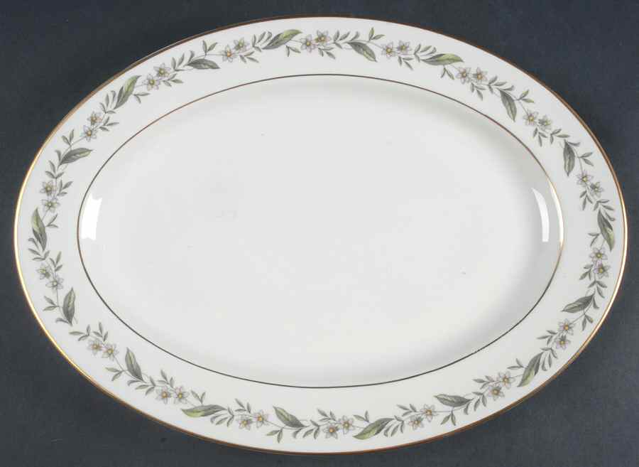 Bridal Wreath 13" Oval Serving Platter by Royal Jackson-1