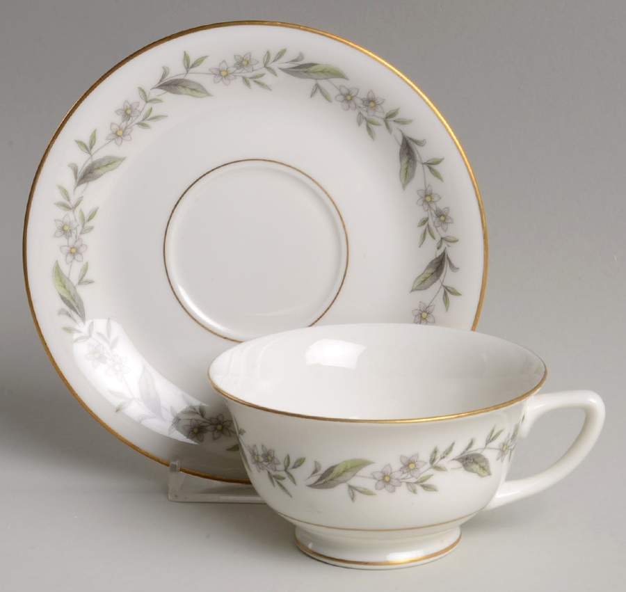 Bridal Wreath Footed Cup & Saucer Set by Royal Jackson-1