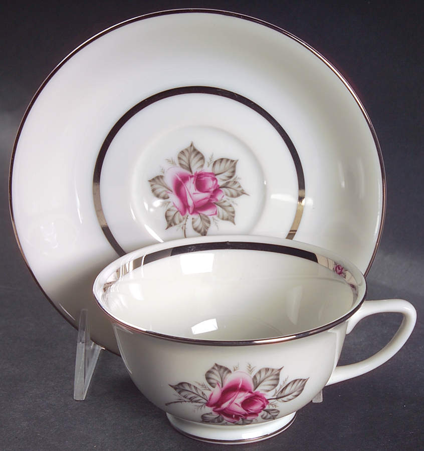 Carmen (Red Rose) Footed Cup & Saucer Set by Royal Jackson-1