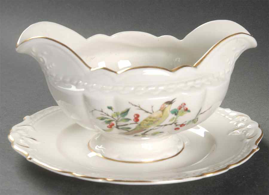 Cherry Branch Gravy Boat with Attached Underplate by Royal Jackson-1