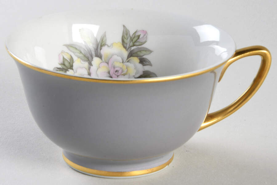 Countess Heirloom Gray (Gold Trim) Footed Cup by Royal Jackson-1