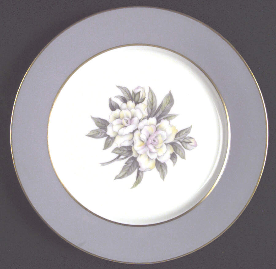 Countess Heirloom Gray (Gold Trim) Dinner Plate by Royal Jackson-1