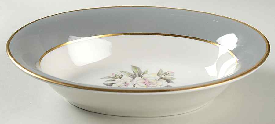 Countess Heirloom Gray (Gold Trim) 10" Oval Vegetable Bowl by Royal Jackson-1