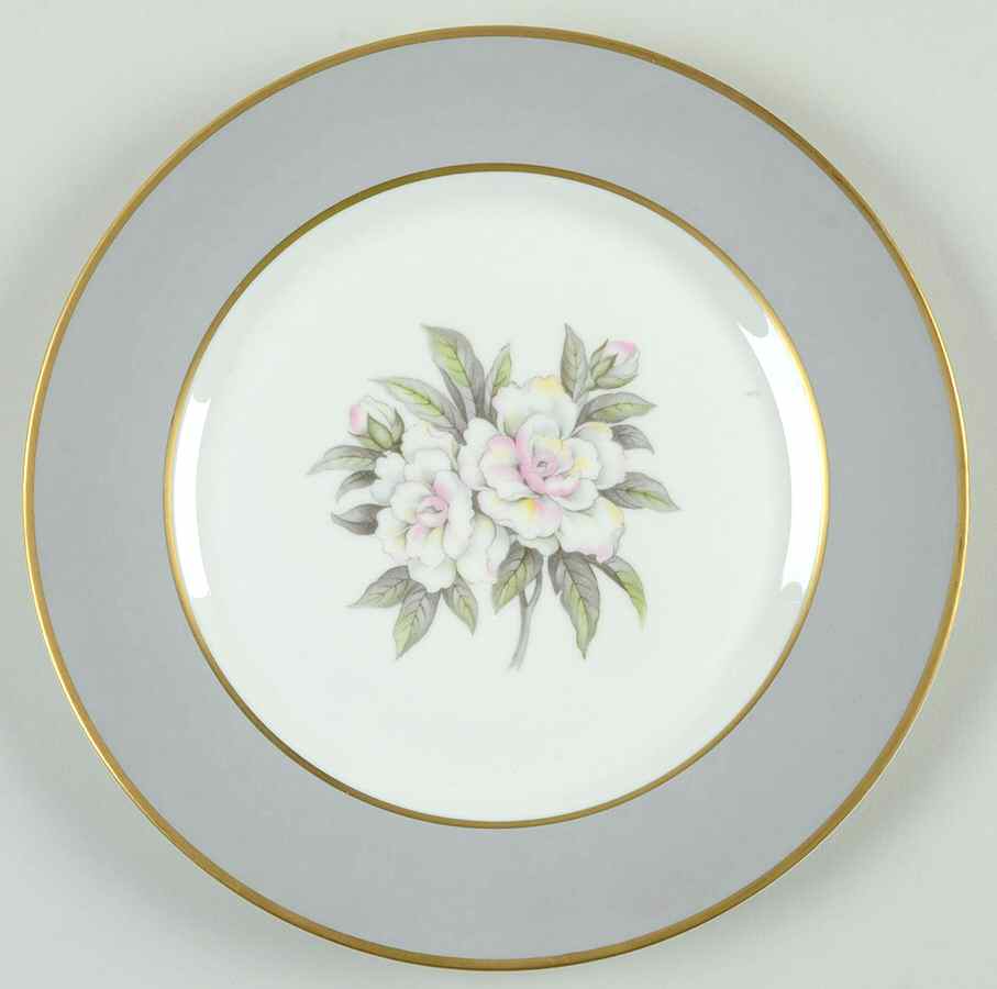 Countess Heirloom Gray (Gold Trim) Salad Plate by Royal Jackson-1