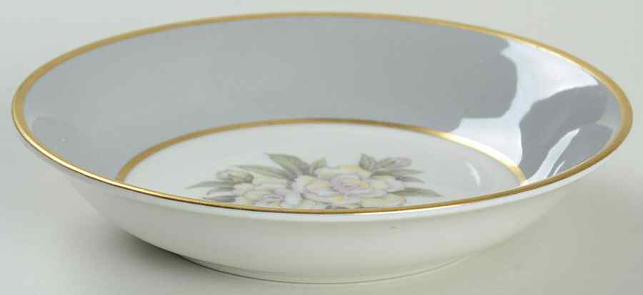 Countess Heirloom Gray (Gold Trim) Fruit/Dessert (Sauce) Bowl by Royal Jackson-1