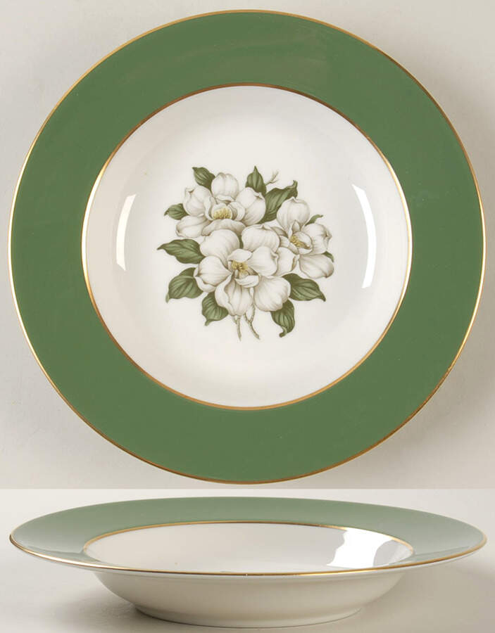 Countess Madison Jade Green Rim Soup Bowl by Royal Jackson-1
